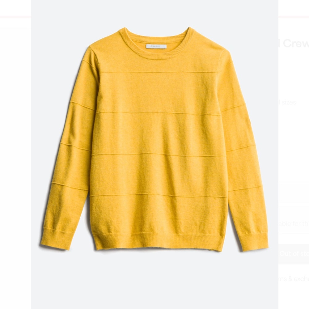 Stitches & Stripes Bardi Textured Sweater L Mustard Yellow Crew Neck EUC